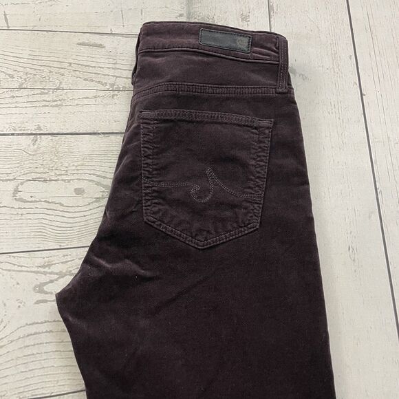AG Adriano Goldschmied Women's 25R Plum Velvet High-Rise Stevie Ankle Pants - Picture 1 of 10